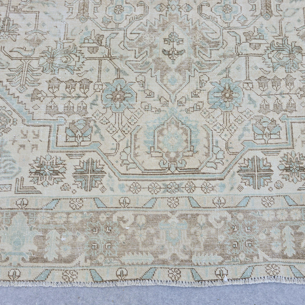 9x12 Vintage Oushak Wool Rug: Pink Brown Boho Turkish Area Rug