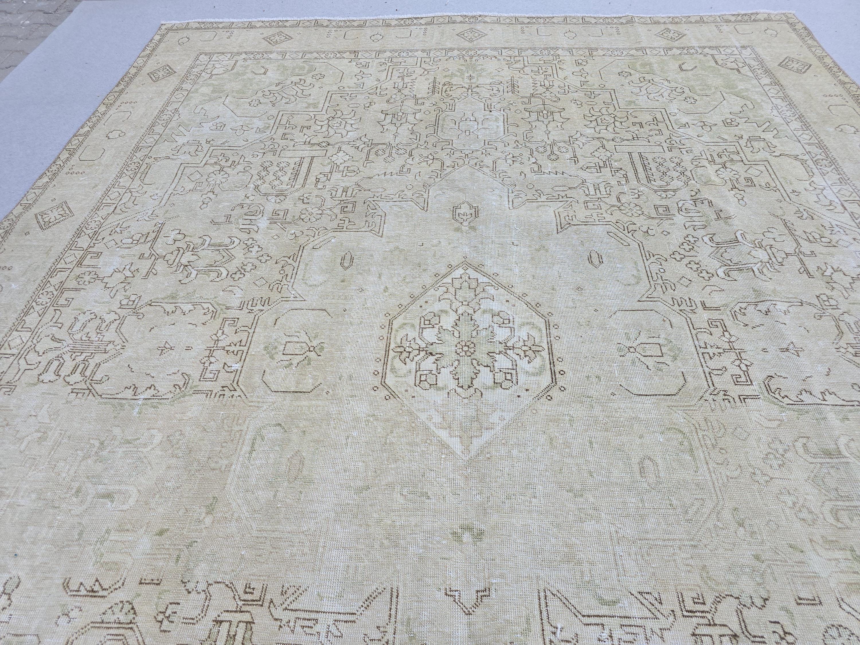 9x13 Oushak Area Rug : Neutral Vintage Oversize Carpet
