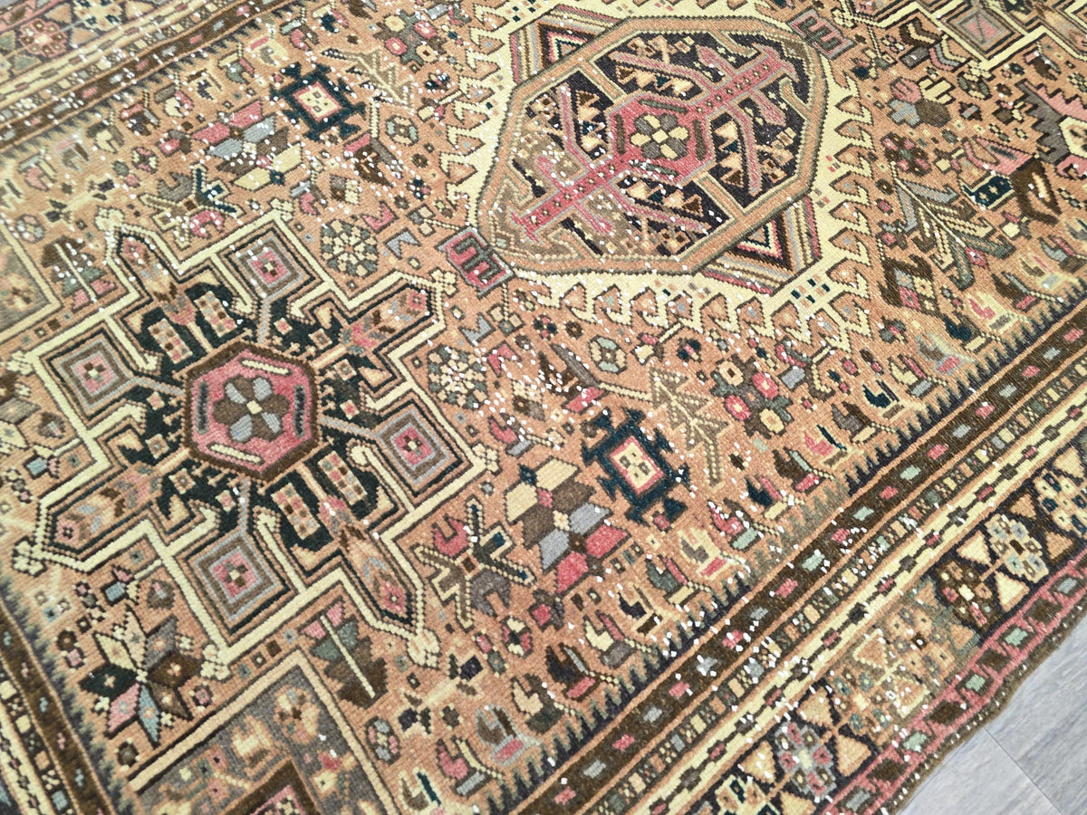 Antique Anatolian Heriz Runner Rug (3.7' x 12.5')