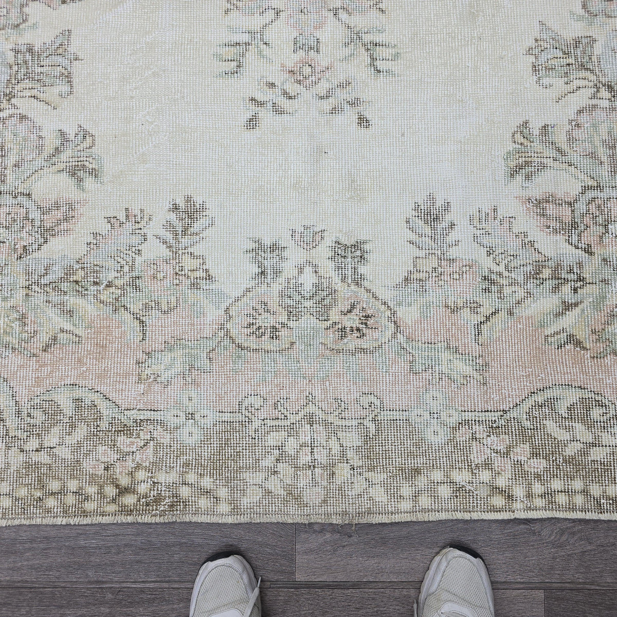 6x9 Vintage Pink Oushak Rug, Wool Anatolian Carpet