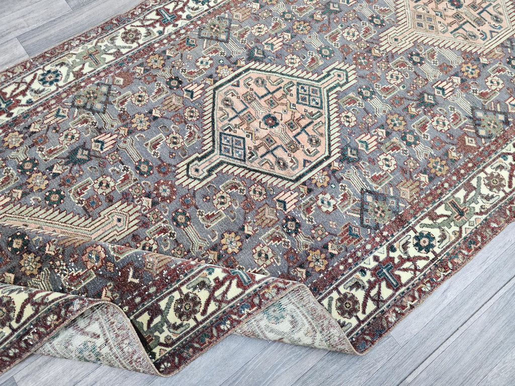 4x11 Classic Vintage Wool Runner Rug Geometric Design Hand Knotted