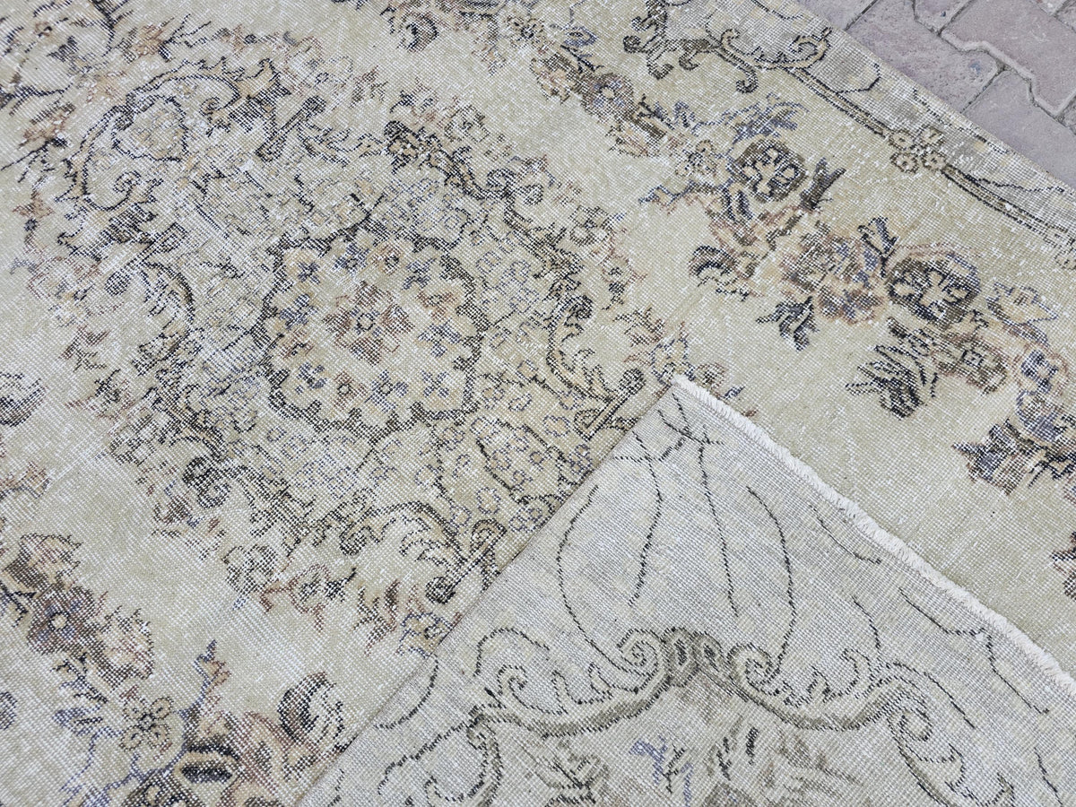 5x9 Wool Oushak Rug - Handmade Vintage Turkish Neutral Rug