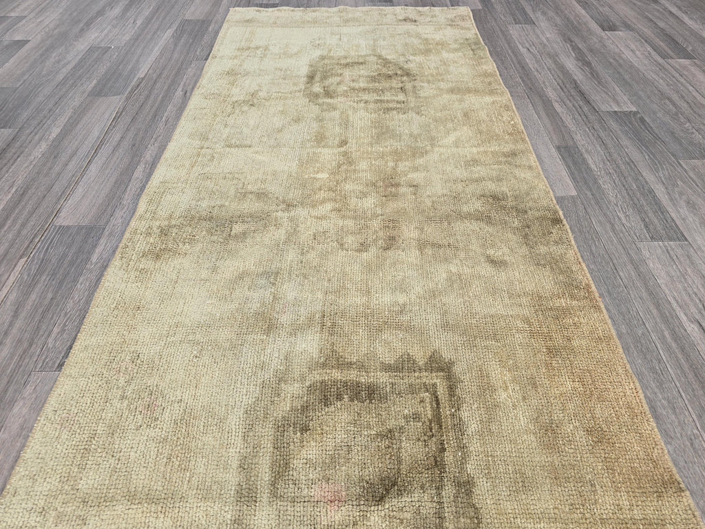 Vintage Turkish Oushak Runner Rug, 2.6' x 6.7', Neutral Tones