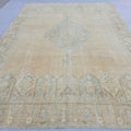 9x12 Turkish Rug Muted Blue Cream Beige Anatolian Area Rug Bedroom Scandinavian Decor
