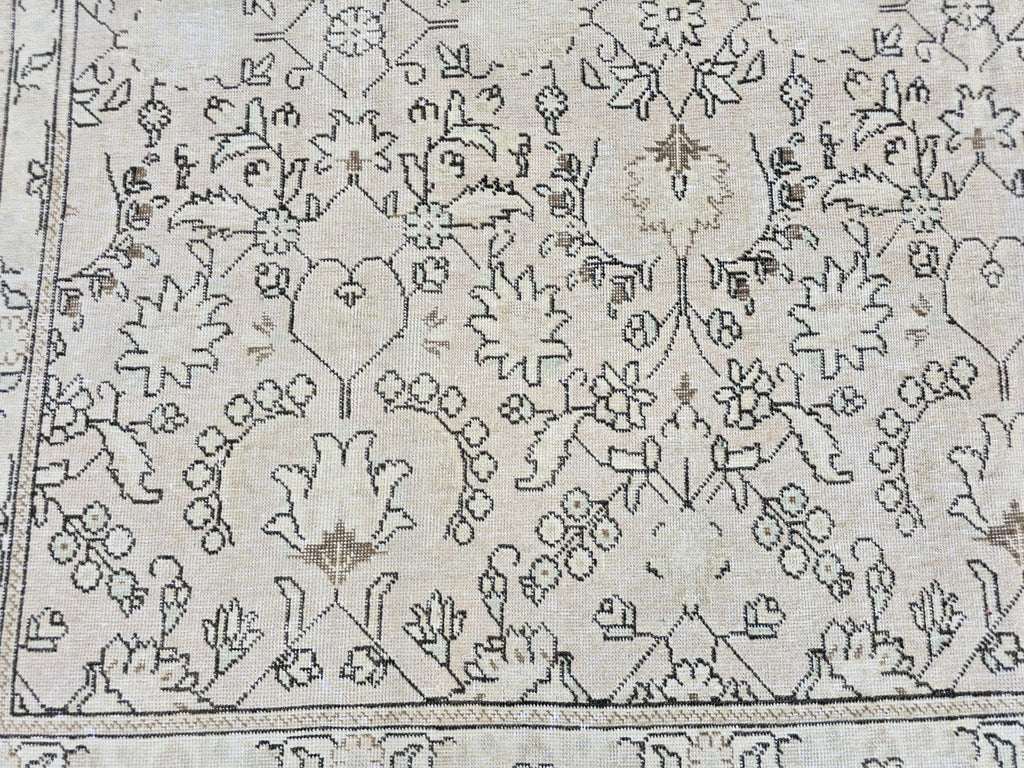 Oushak Rug 10x12 Cream Floral Vintage Hand Knotted Wool Area Carpet