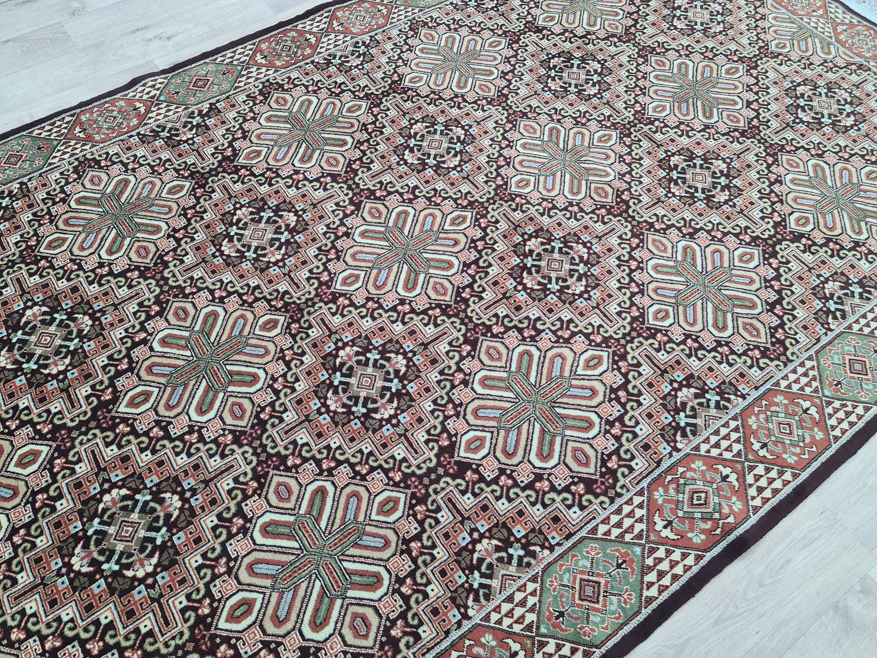 6x10 Antique Turkish Oushak Rug: Hand-Knotted Wool Carpet (6.40x10 ft)