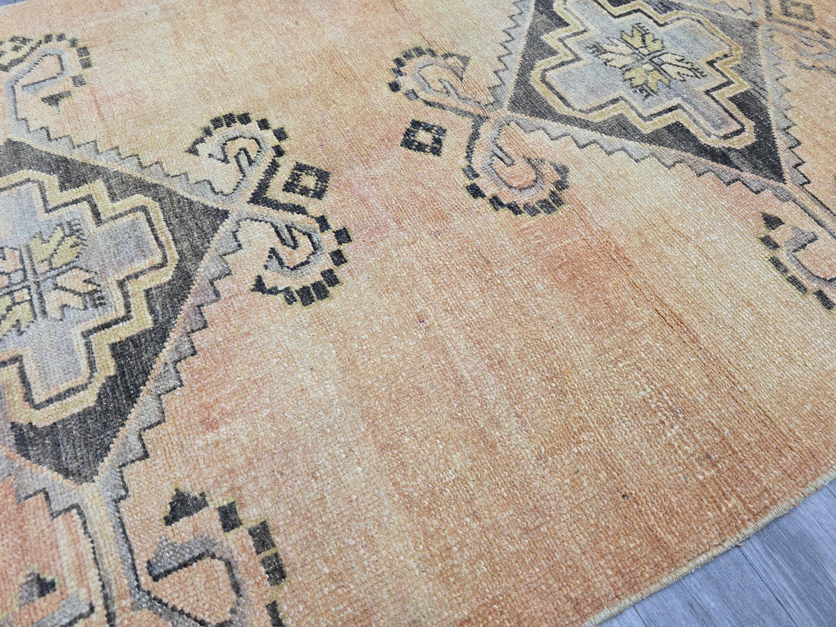 Hand Knotted Wool Vintage Turkish Runner Rug (3.3x14 feet)