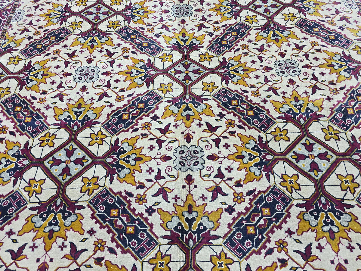 9x12 Vintage Rug Hand Knotted Traditional Anatolian Carpet