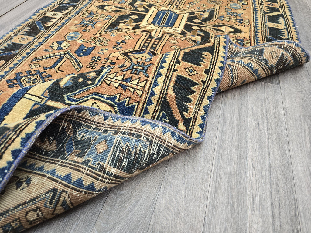 4x11 Vintage Runner rug - Hand Knotted Wool Oushak runner - Terra Cotta Runner for Hallway or Kitchen (3.55x11 ft)