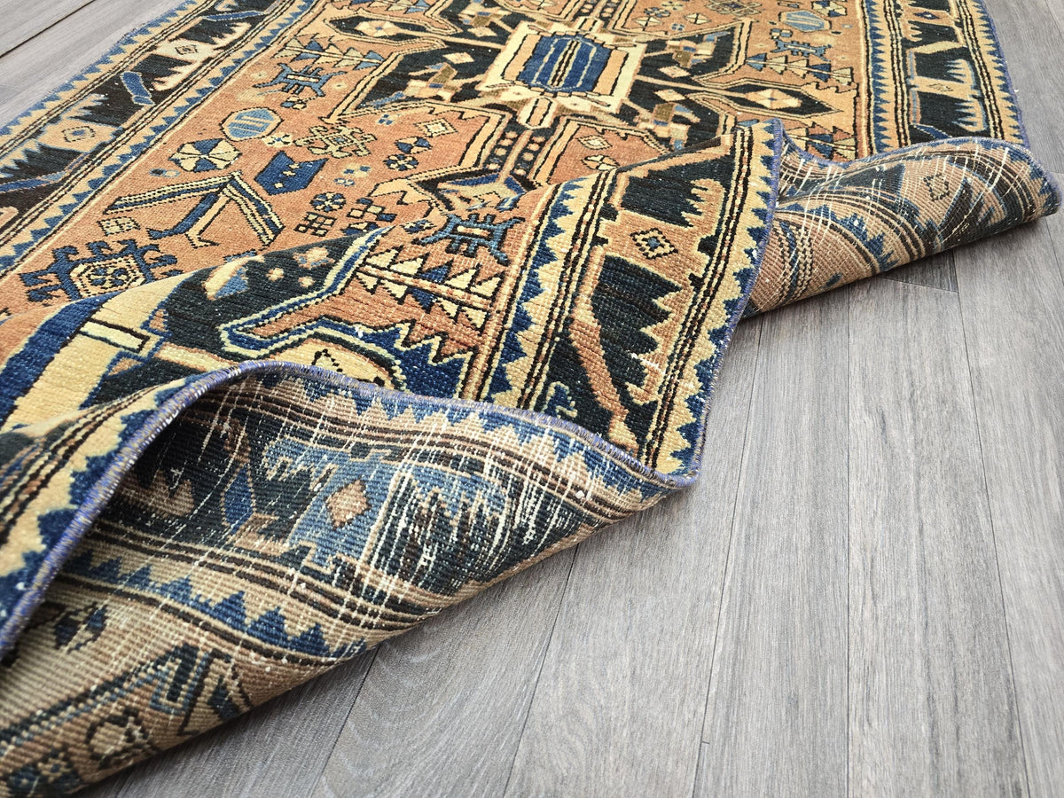 4x11 Vintage Runner rug - Hand Knotted Wool Oushak runner - Terra Cotta Runner for Hallway or Kitchen (3.55x11 ft)