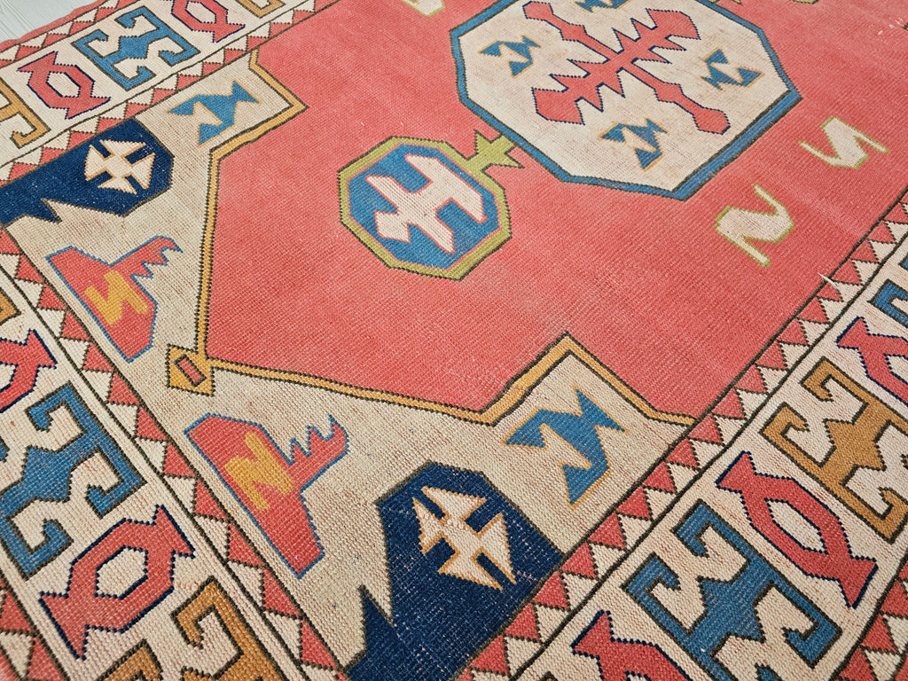 Handmade Wool Oushak Rug: 5x7.5 ft. Antique Turkish Area Rug