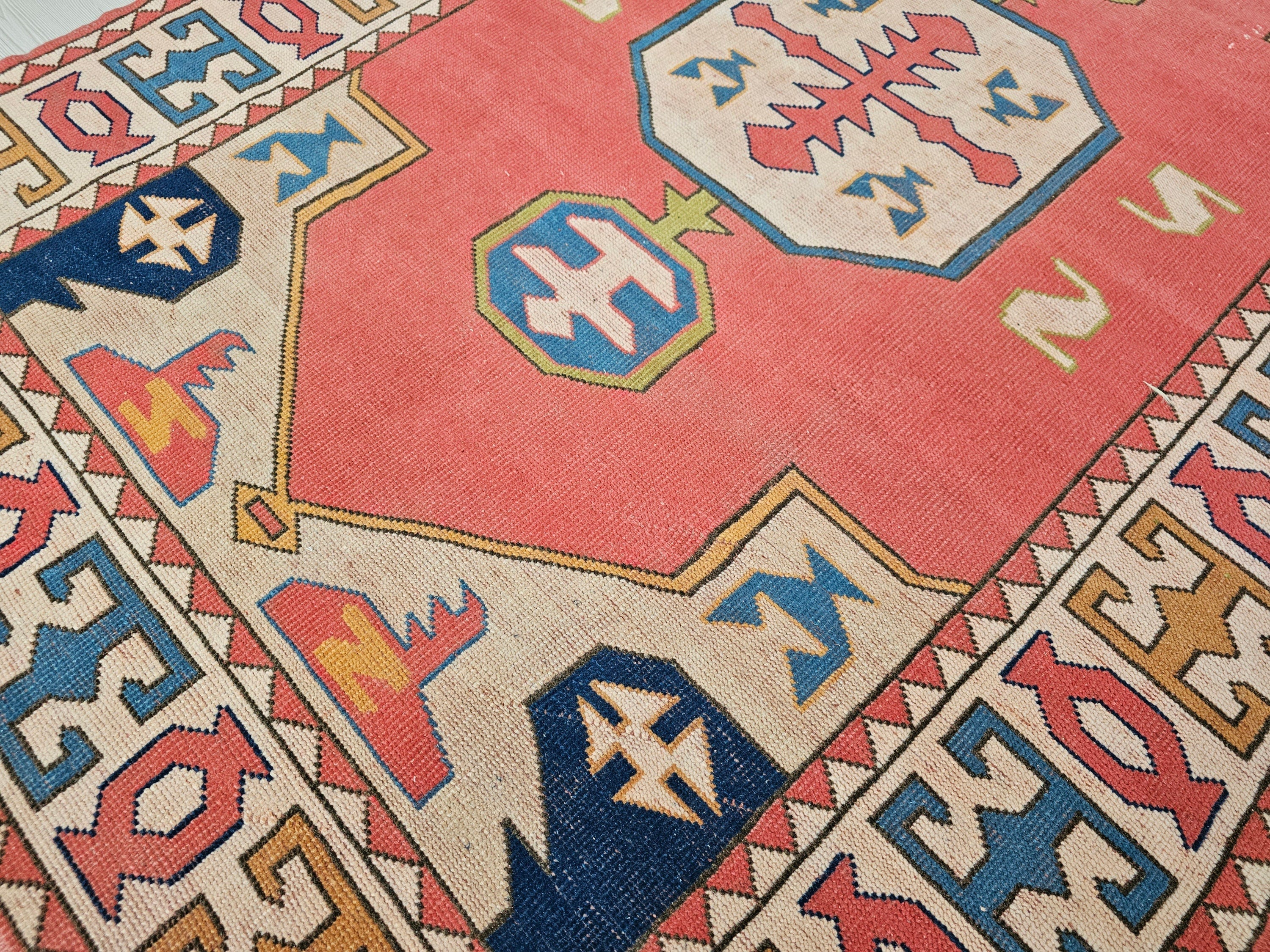 Handmade Wool Oushak Rug: 5x7.5 ft. Antique Turkish Area Rug