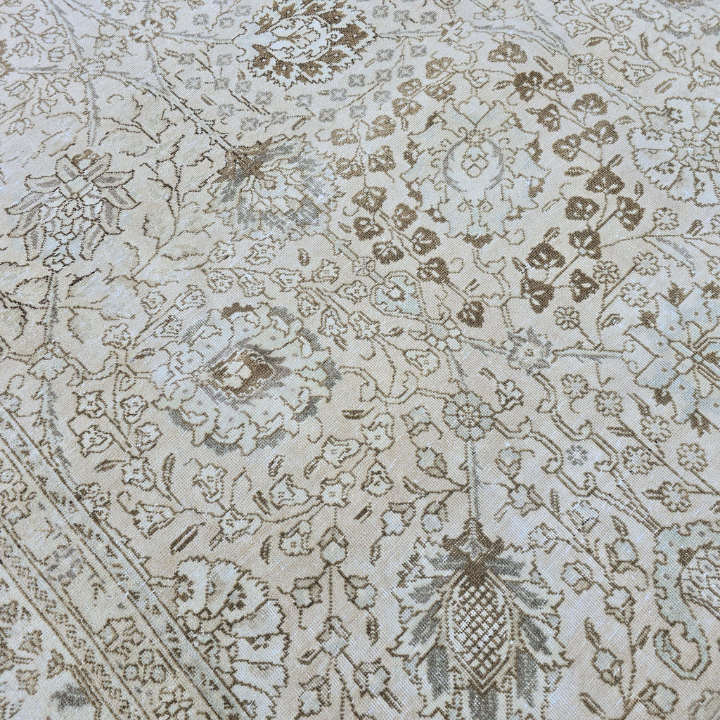 9x12 Oushak Rug Floral Design/ Hand Knotted High Quality Wool Rug/ Neutral Area Rug/ Turkish Rug 9x12/ Antique Turkish Rug/ Beige Rug