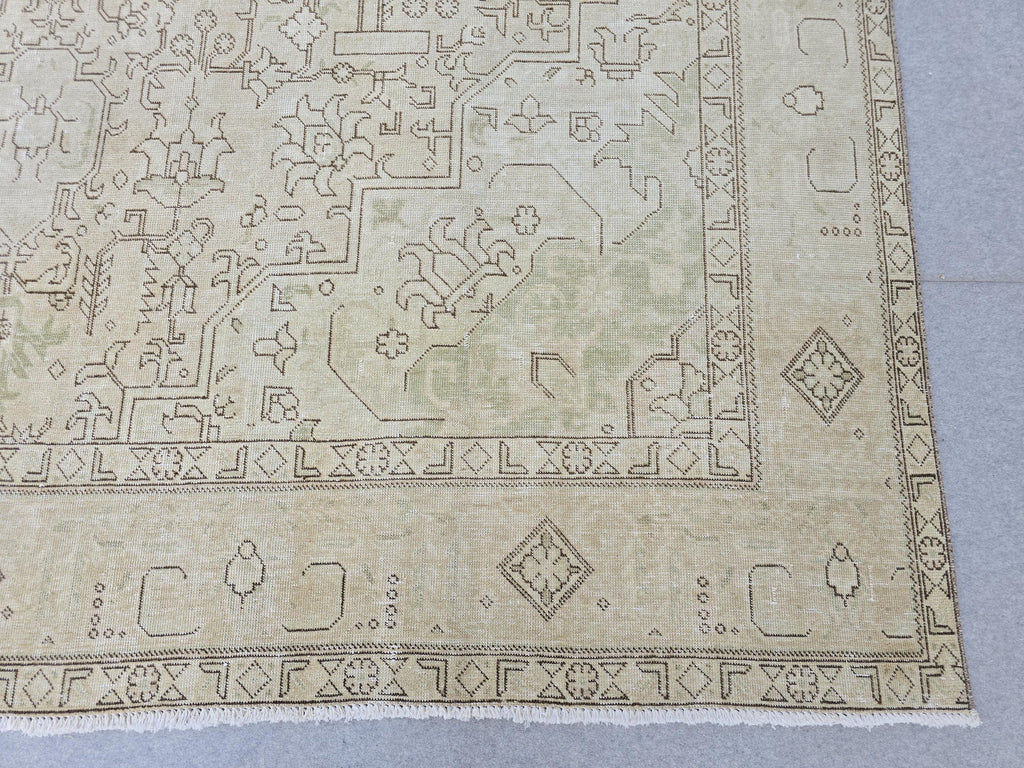 9x13 Oushak Area Rug : Neutral Vintage Oversize Carpet