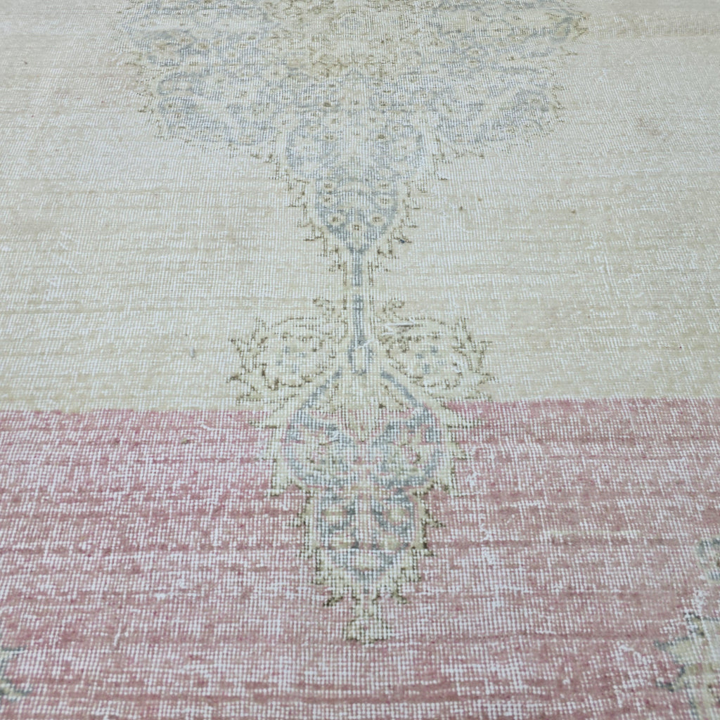 Antique Oushak Rug 7x10 Turkish Rug Handmade Wool Carpet Neutral Muted Area Rug For Living Room Bedroom Boho Home Decor