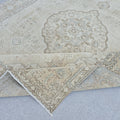 9x12 Oushak Rug: Neutral Turkish Oversize Carpet (9.50x12.30 ft) Vintage