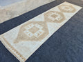 Hand Knotted Oushak Runner: Wide Turkish Hallway Rug (3.28x12.66 ft)