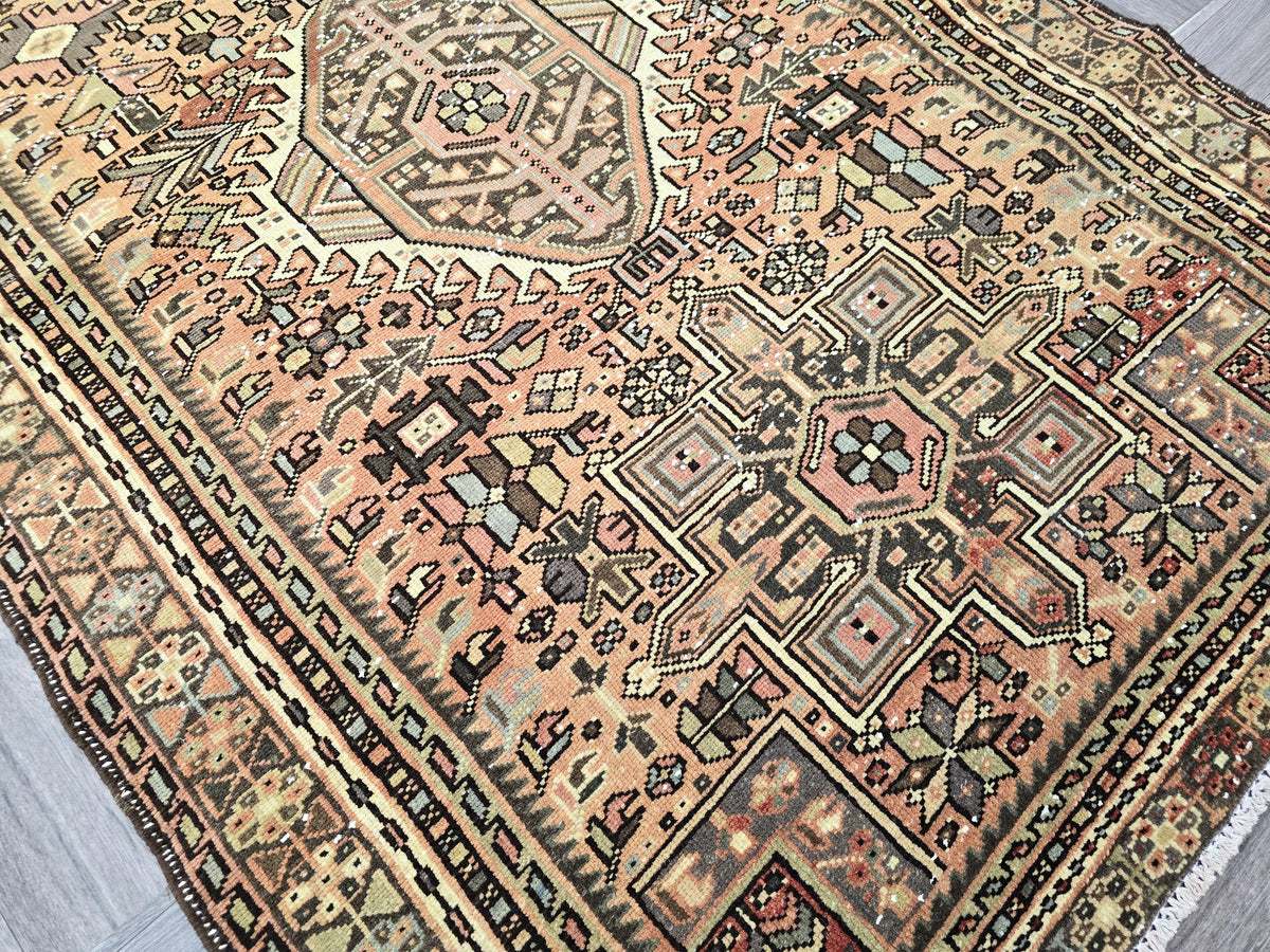 Antique Anatolian Heriz Runner Rug (3.7' x 12.5')