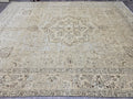 Oversize Oushak Wool Rug 10x13: Vintage Turkish Area Rug