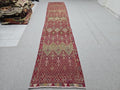 3x14 Vintage Oushak Runner Rug: Hand-Knotted Wool Turkish runner rug for Kitchen and Stairs - Long Hallway runner (2.75x14.4 ft)