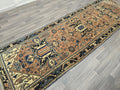 4x11 Vintage Runner rug - Hand Knotted Wool Oushak runner - Terra Cotta Runner for Hallway or Kitchen (3.55x11 ft)
