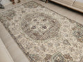 Hand-Knotted Wool Oushak Rug: 6x9 Vintage Turkish Area Rug