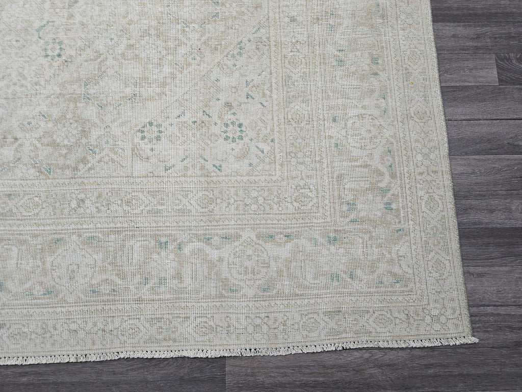 Hand Knotted Wool Oushak Rug: 9x13 Vintage Turkish Area Rug