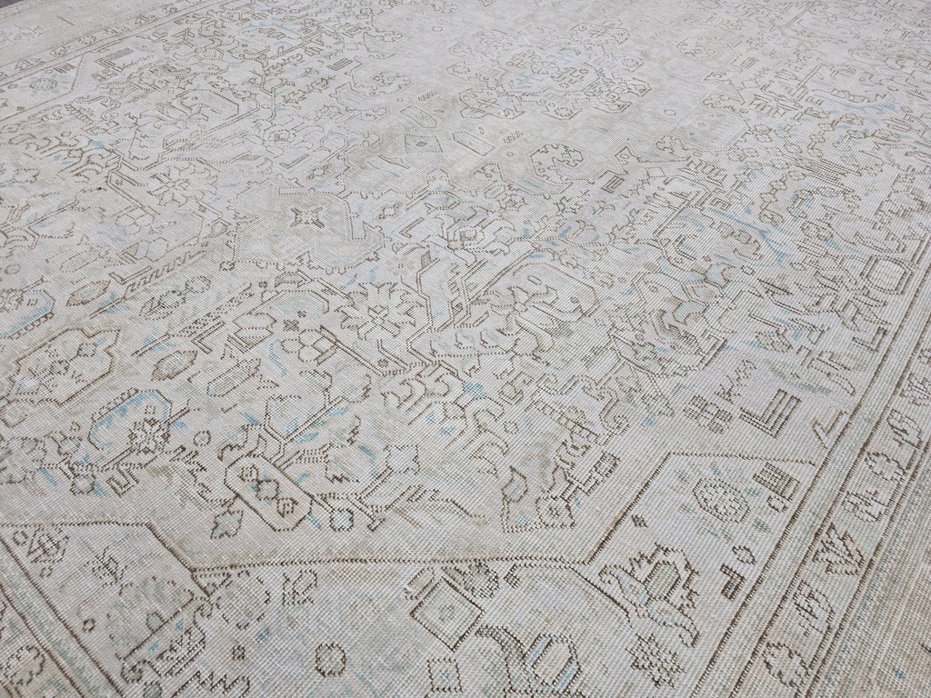 Classic Vintage Neutral Turkish Area Rug //9.60x11.75 feet