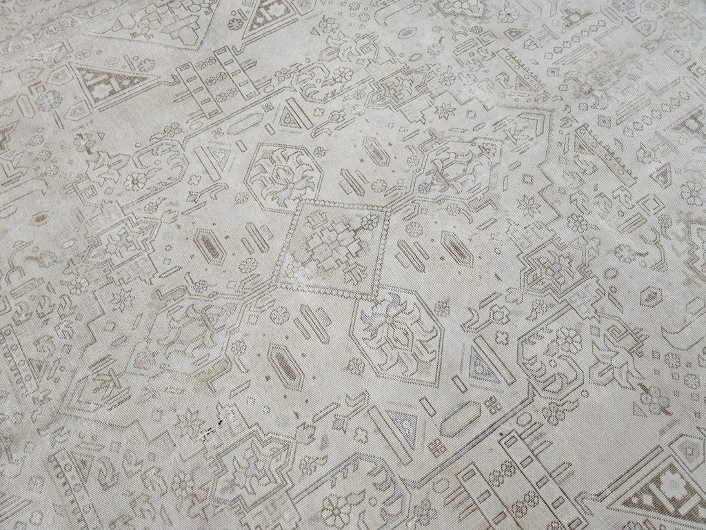 9x12 Vintage Oushak Rug: Hand-Knotted Distressed Wool Area Rug