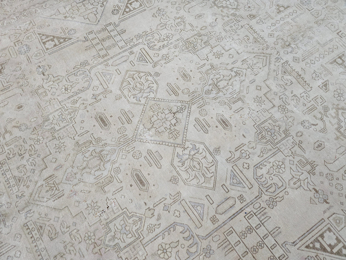 9x12 Vintage Oushak Rug: Hand-Knotted Distressed Wool Area Rug