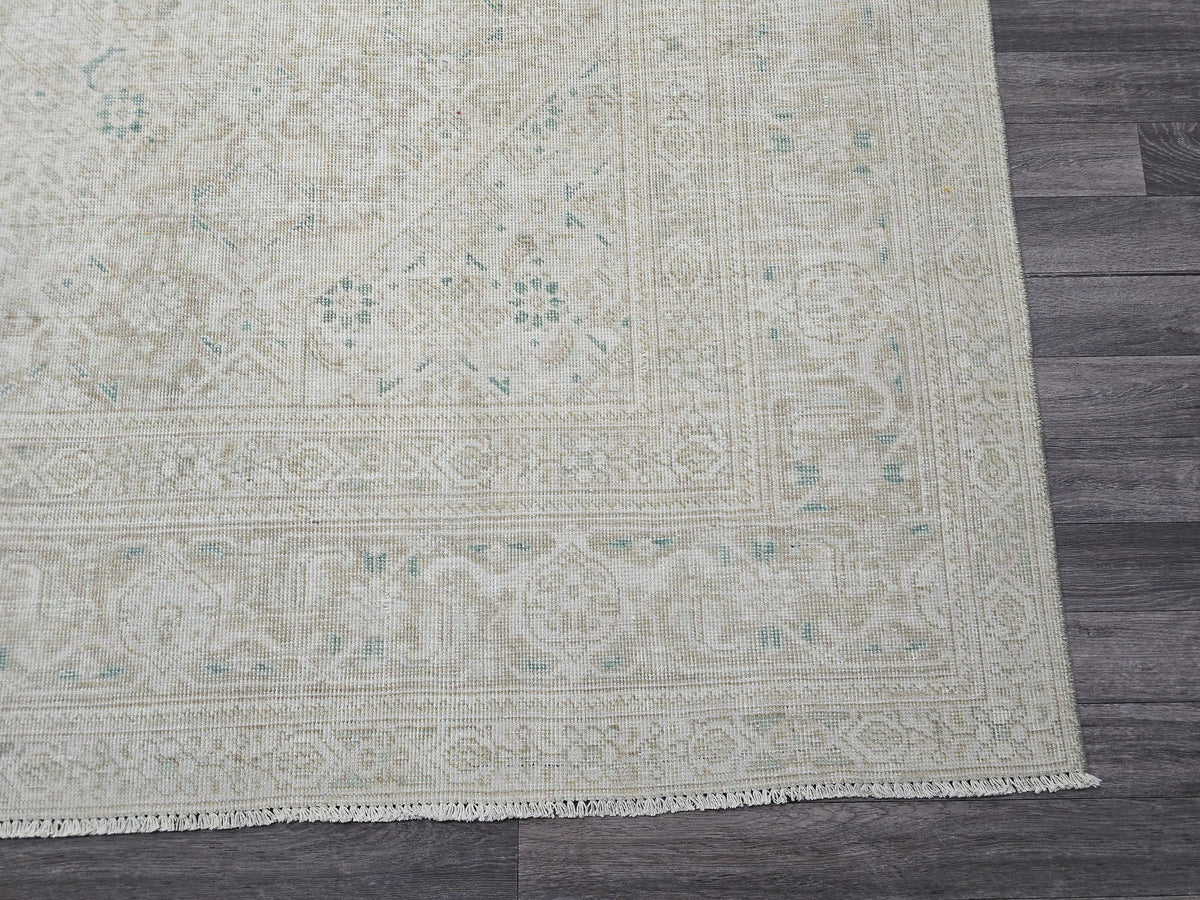 9x13 Hand-Knotted Wool Oushak Rug: Oversize Vintage Turkish Area Rug - Neutral Area Rug for Livingroom and office - Big size Rug