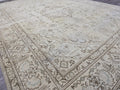 Vintage Oushak Rug: Large Neutral Beige Turkish Area Rug (9'7" x 12'5")