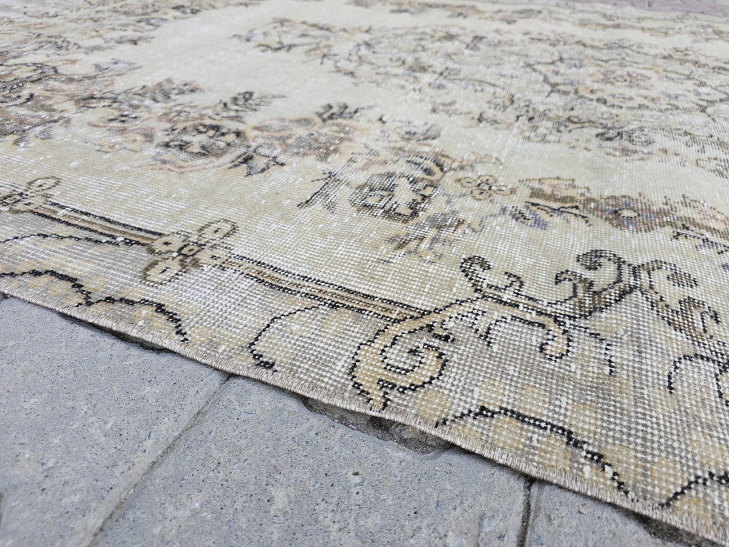 5x9 Wool Oushak Rug - Handmade Vintage Turkish Neutral Rug