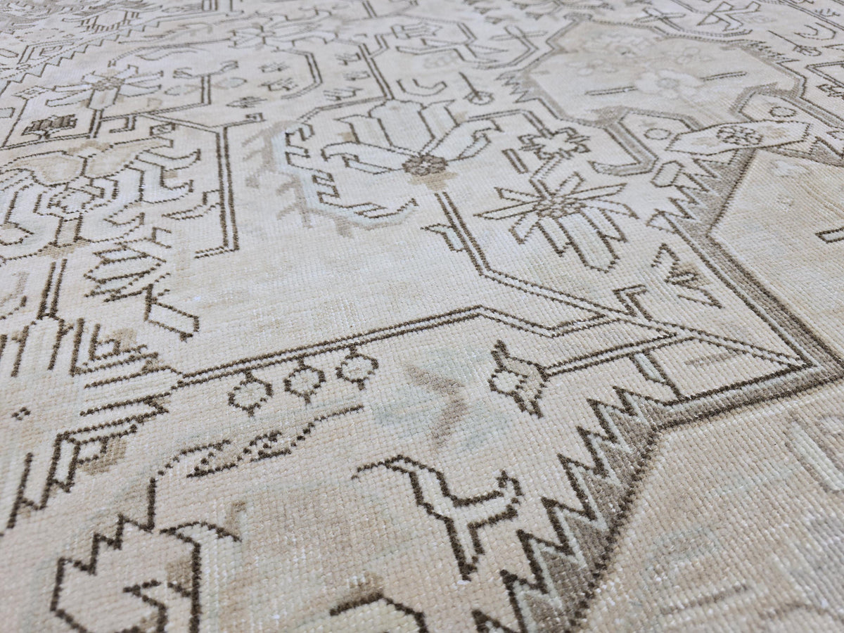 10x12 Oushak Area Rug Hand Knotted Wool Turkish Area Rug Geometric Design Authentic