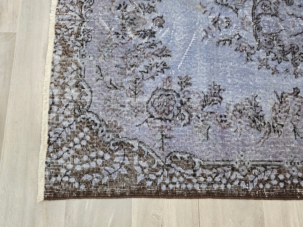 Handknotted Wool Oushak Rug: 3'11'' x 7' Vintage Turkish Carpet