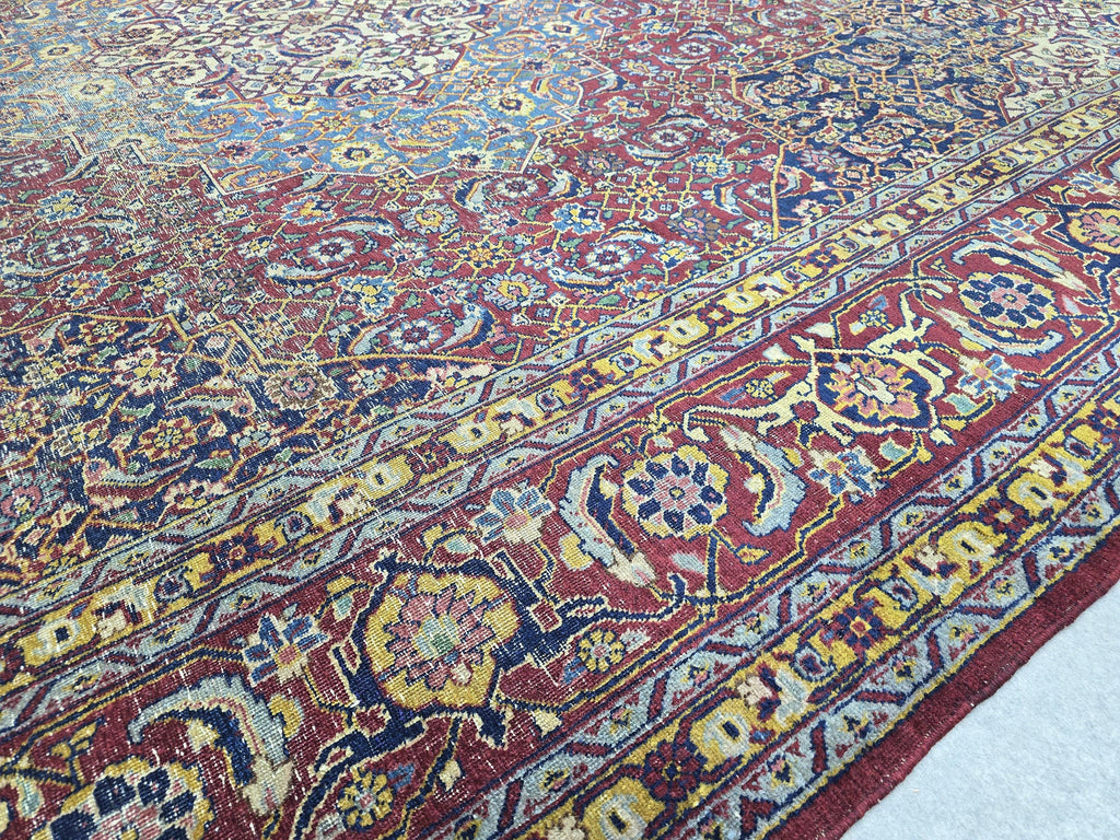 Antique Turkish Rug - HandKnotted Wool Vegetable Dyed Carpet /9,5x 12,8 feet