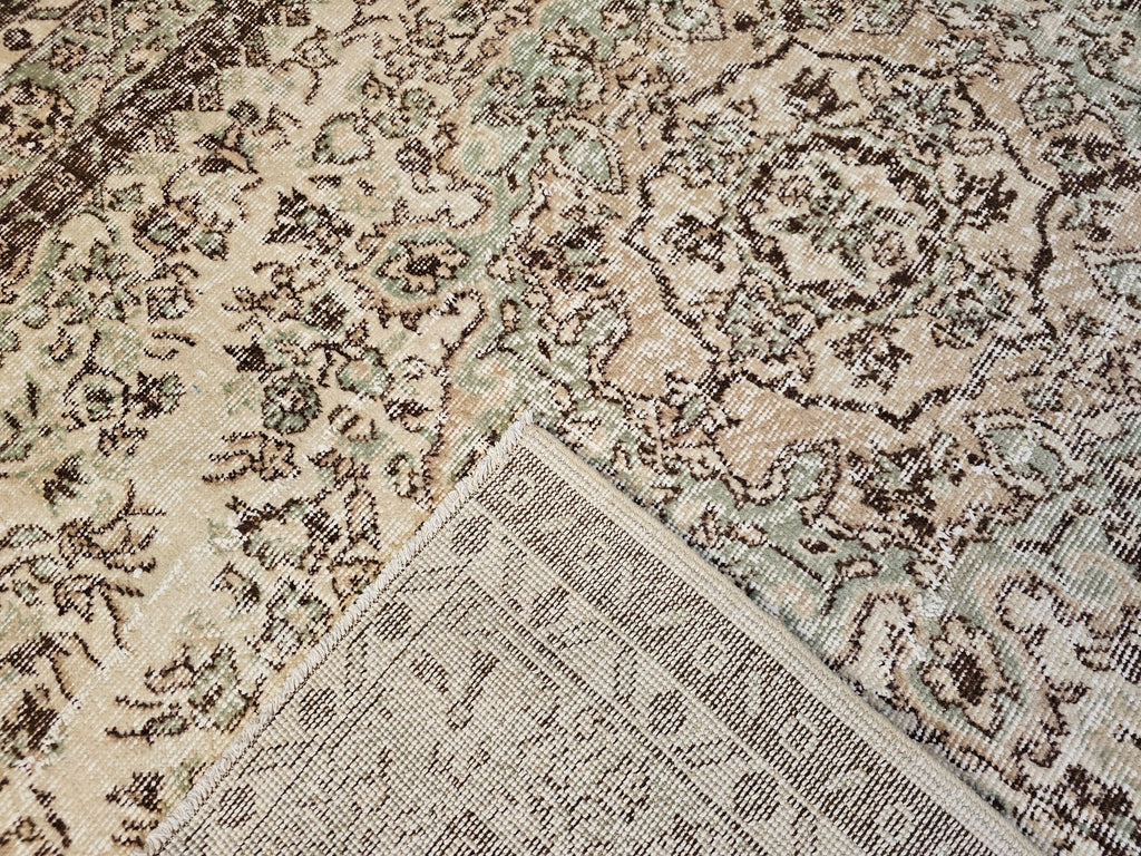 6x9 Vintage Turkish Rug for Bedroom - Handmade Wool Oushak Rug //5.90x9.60 feet