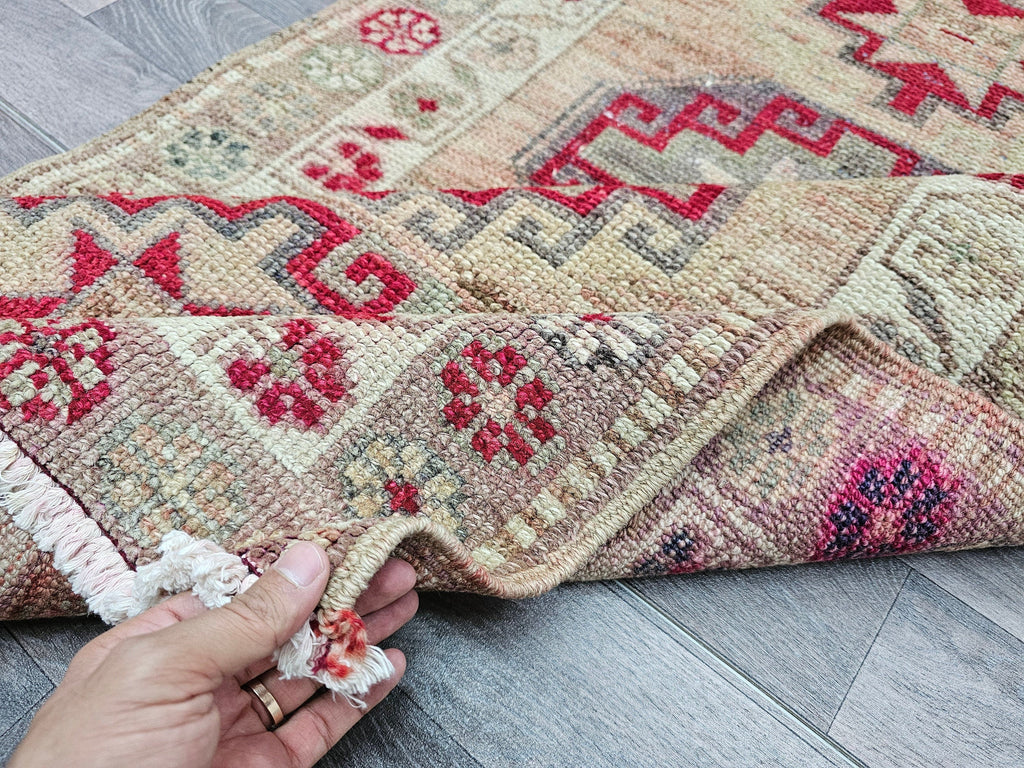 3x12 Vintage Wool Runner Rug - Herki Runner Traditional