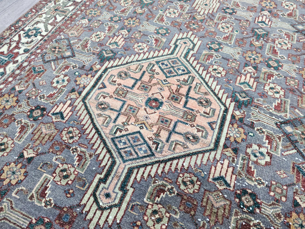 4x11 Classic Vintage Wool Runner Rug Geometric Design Hand Knotted