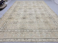 Oushak Rug 9x13 Faded Neutral Vintage Turkish Carpet Hand Woven Distressed Area Rug