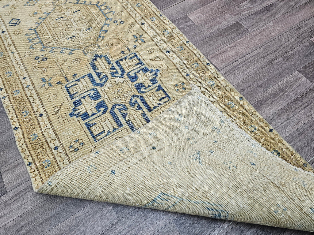Oushak 3x12 Rug Runner - Neutral Vintage Hand Knotted Wool Runner Rug