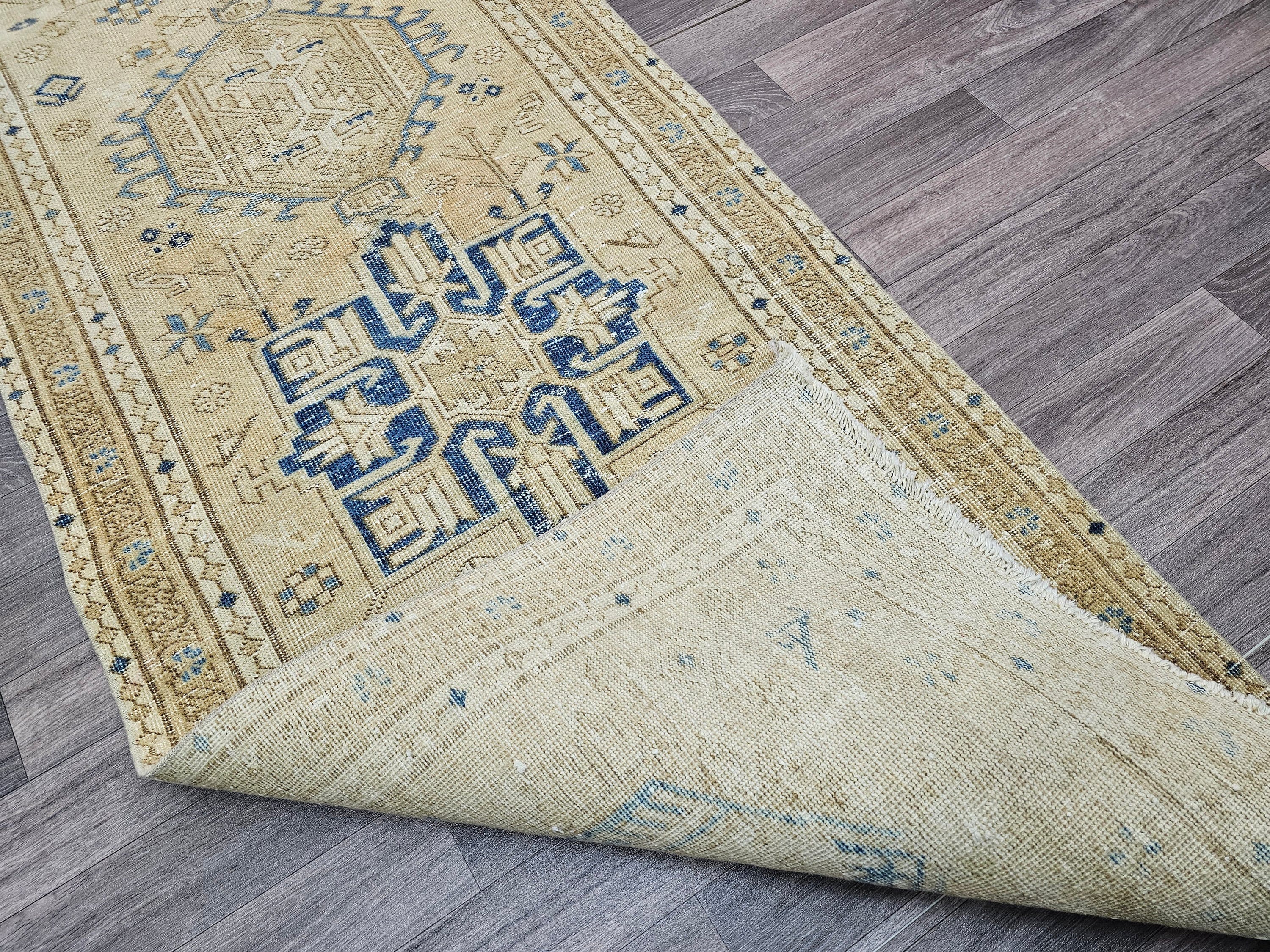 Oushak 3x12 Rug Runner - Neutral Vintage Hand Knotted Wool Runner Rug
