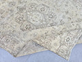 Oushak Rug 10x13, Vintage Hand Knotted Wool Turkish Rug, Ivory Olive Green Medallion Area Rug for Living Room, Large Antique Carpet