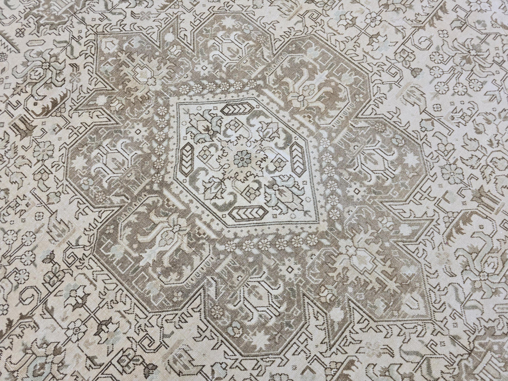 10x12 Neutral Turkish Area Rug Hand Knotted Wool Oushak Rug //9.6x12.5 ft