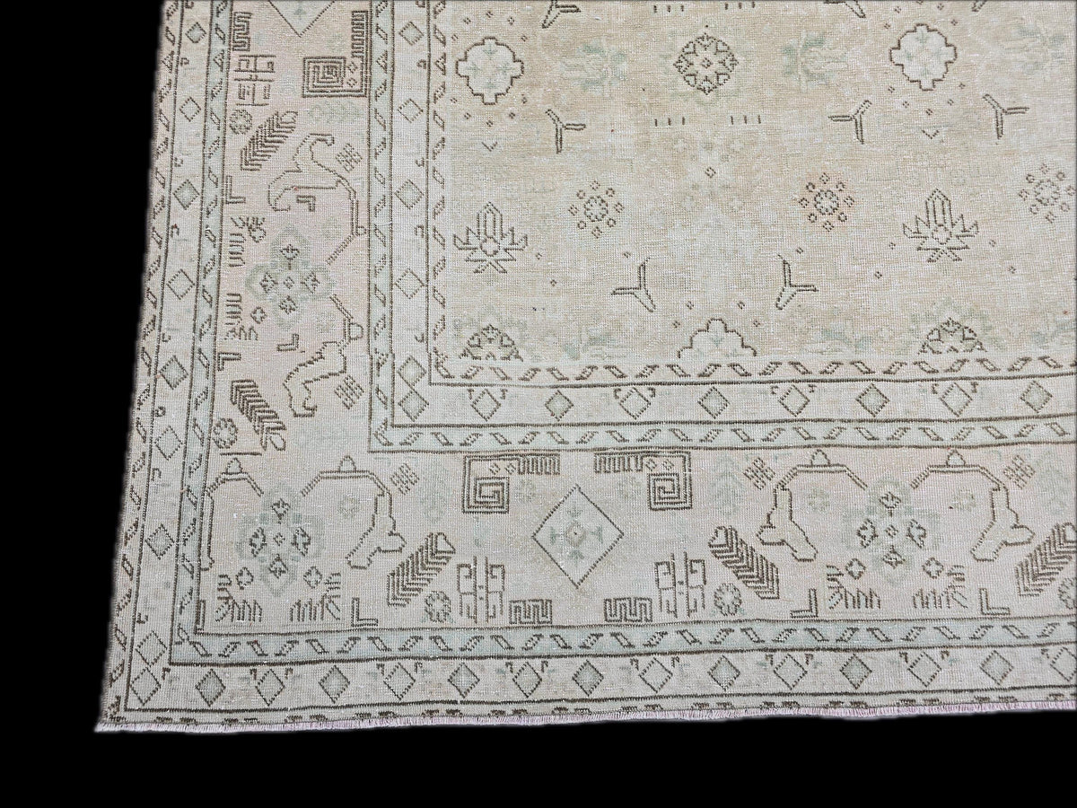 9x12 Antique Turkish Area Rug - Handmade Wool Oushak Rug /9.40x12.60 feet