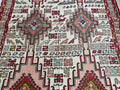 Hand Woven Silk Soumak Rug: Vintage Anatolian Animal Print (4x6)