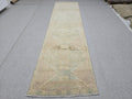 Turkish Rug 3x12, Neutral Runner Rug, Faded Distressed Wool Hallway Runner, Muted Oushak Stair Runner, Vintage Boho Kitchen Carpet