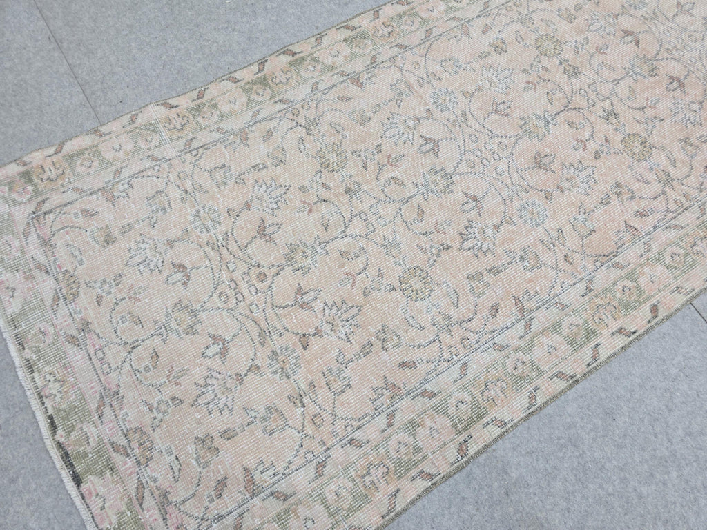 3x11 Vintage Oushak Runner Rug – Handmade Wool, Faded Turkish Style