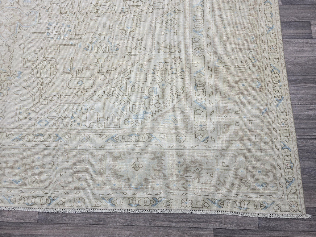 Turkish 9x12 Rug: Hand Knotted Wool Oushak Area Rug, Neutral Area Rug, Muted Rug for Livingroom and bedroom, 9.3x12 feet