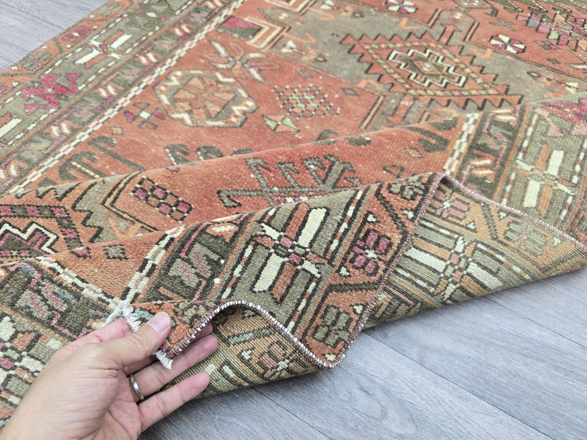 Vintage Turkish Runner Rug: Handknotted Anatolian Tribal Carpet